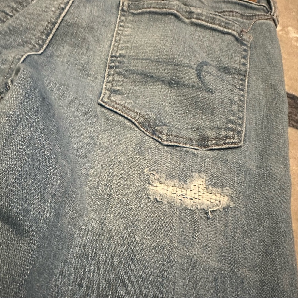 American Eagle Women's Distressed Blue Jeans Hi Rise Jegging sz 10 - Picture 8 of 8